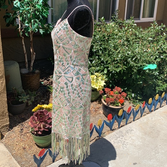 🎉HOST PICK🎉 Laundry by Shelli Segal Sequin Pattern Fringe Dress - Picture 5 of 8